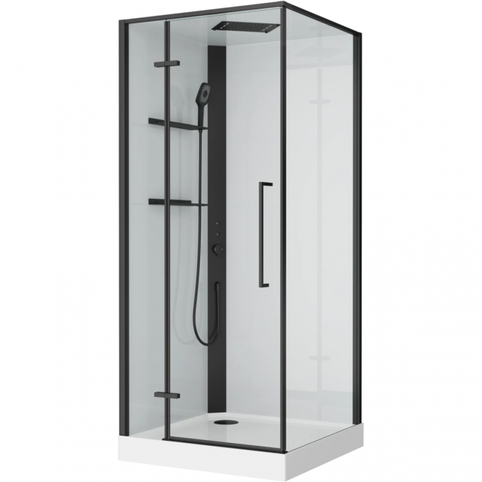 Душевая кабина BELBAGNO UNO 90x90x212,5 см L UNO-CAB-A-1-90-C-NERO-Bi-TOP-L